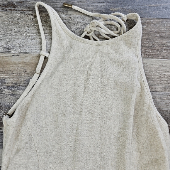 Sovere RETOLD Linen Blend Air Dress Women's Medium Open Back - Picture 3 of 9